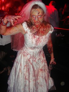 A Bridezombie from Zombie Walk: San Diego.