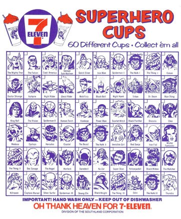 1975 Marvel Slurpee Check List