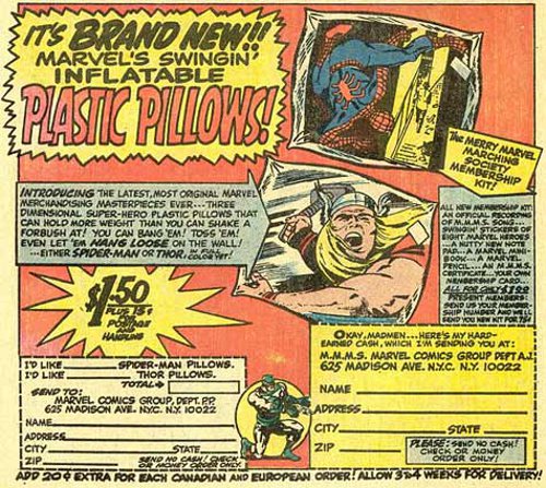 1968 Marvel inflatable  pillows ad