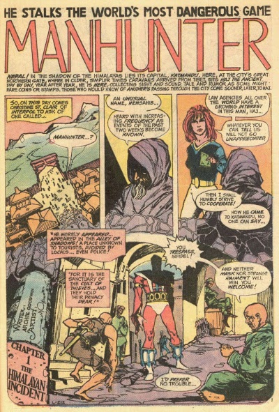 Detective Comics # 437 pg 1 of Manhunter story