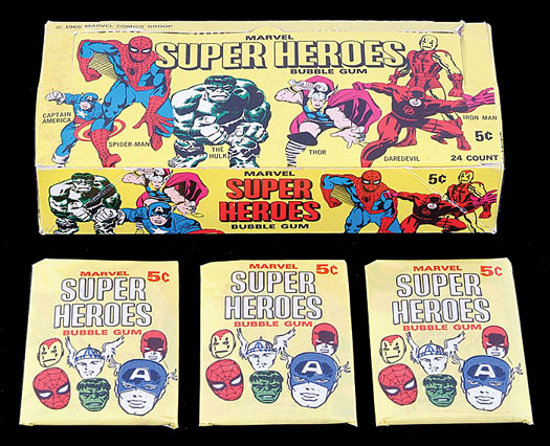 1966 Marvel Donruss SUper Hero card box & packs