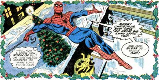 Spider-Man Christmas panel by Ross Andru