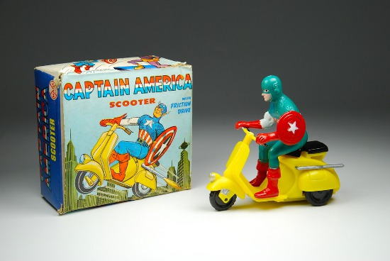 1967 Captain America Marx scooter with box