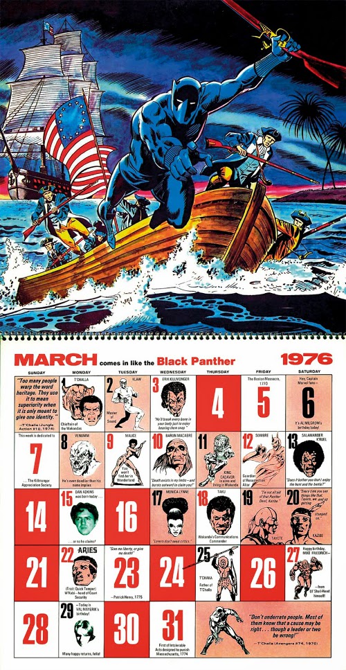 Marvel 1976 Bicentennial Calendar March by Bob Brown