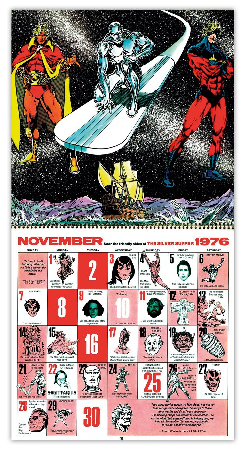 Marvel 1976 Bicentennial calendar November by Jim Starlin