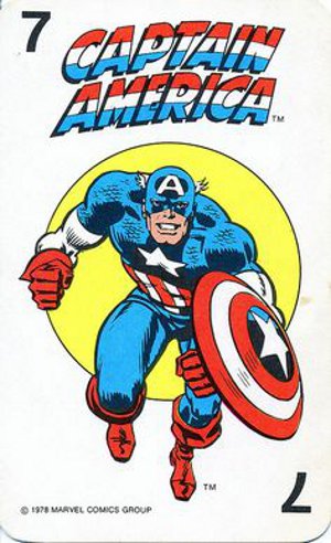 1978 Marvel Card Game Captain America Card