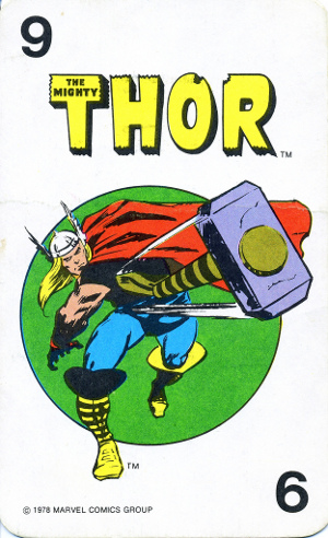 1978 Marvel Card Game Thor Card
