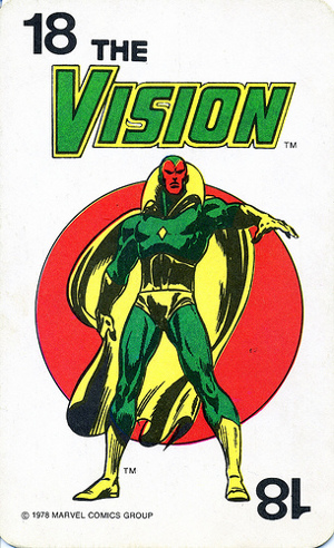 1978 Marvel Card Game Vision Card