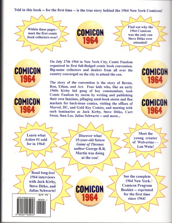 1964 New York Comicon book back cover