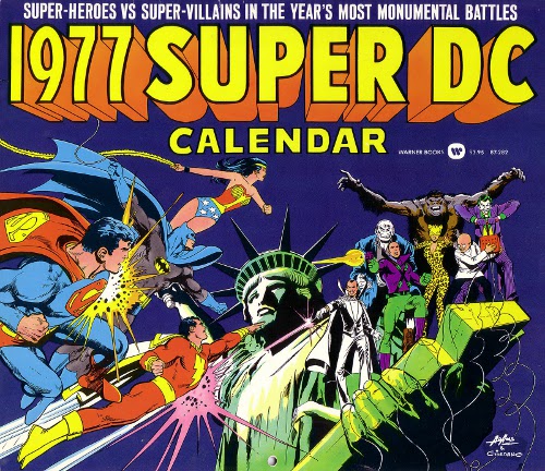 1977 Super DC Calendar front cover by Neal Adams