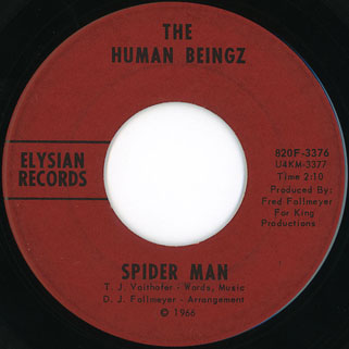 Human Beingz Spider Man 45 b-side label