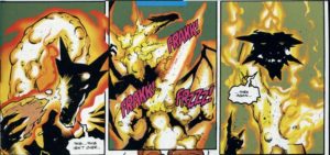 Fing Fang Flame's death, handled with the trademark humor of Christopher Priest.