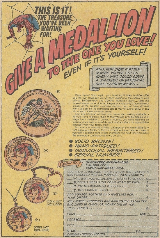 Second Marvel Comics medallion ad