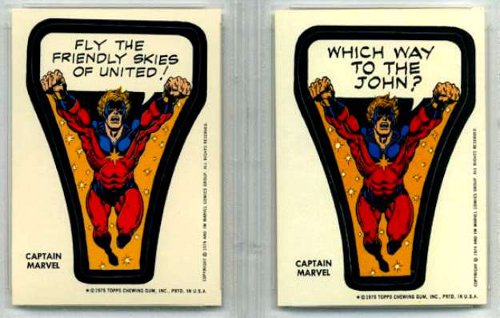 1975 Topps Marvel Captain Marvel Sticker variant
