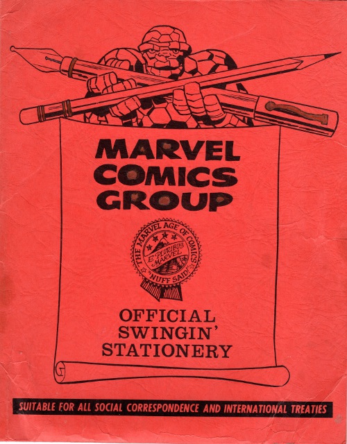 1965 Marvel Group Official Swingin Stationery - front cover